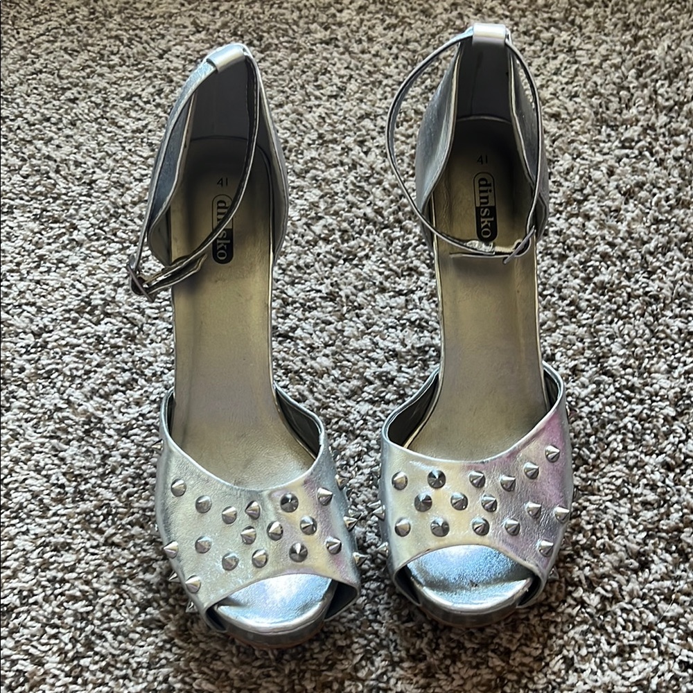 Clarks Silver Studded Women's Shoes